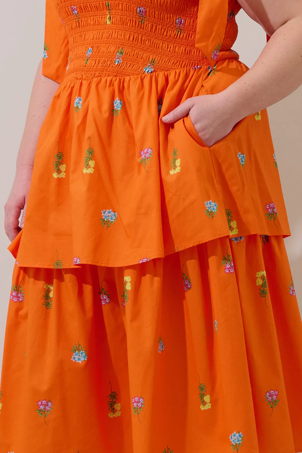 Kasia Smocked Midi Dress Denvie Floral Curve sold by Sugarlips product image thumbnail 4