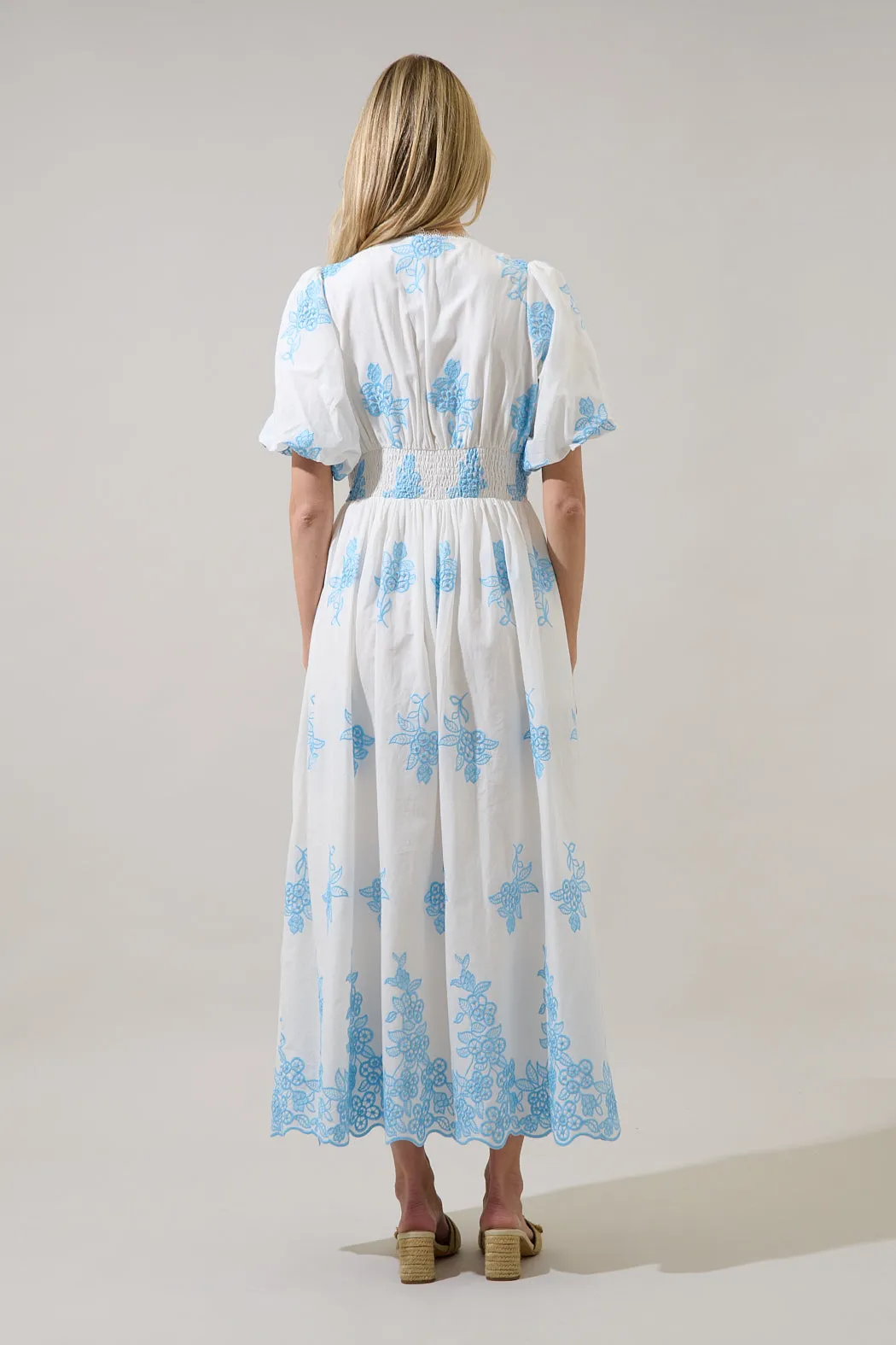 Tannia Embroidered Button Down Maxi Dress sold by Sugarlips product image thumbnail 2