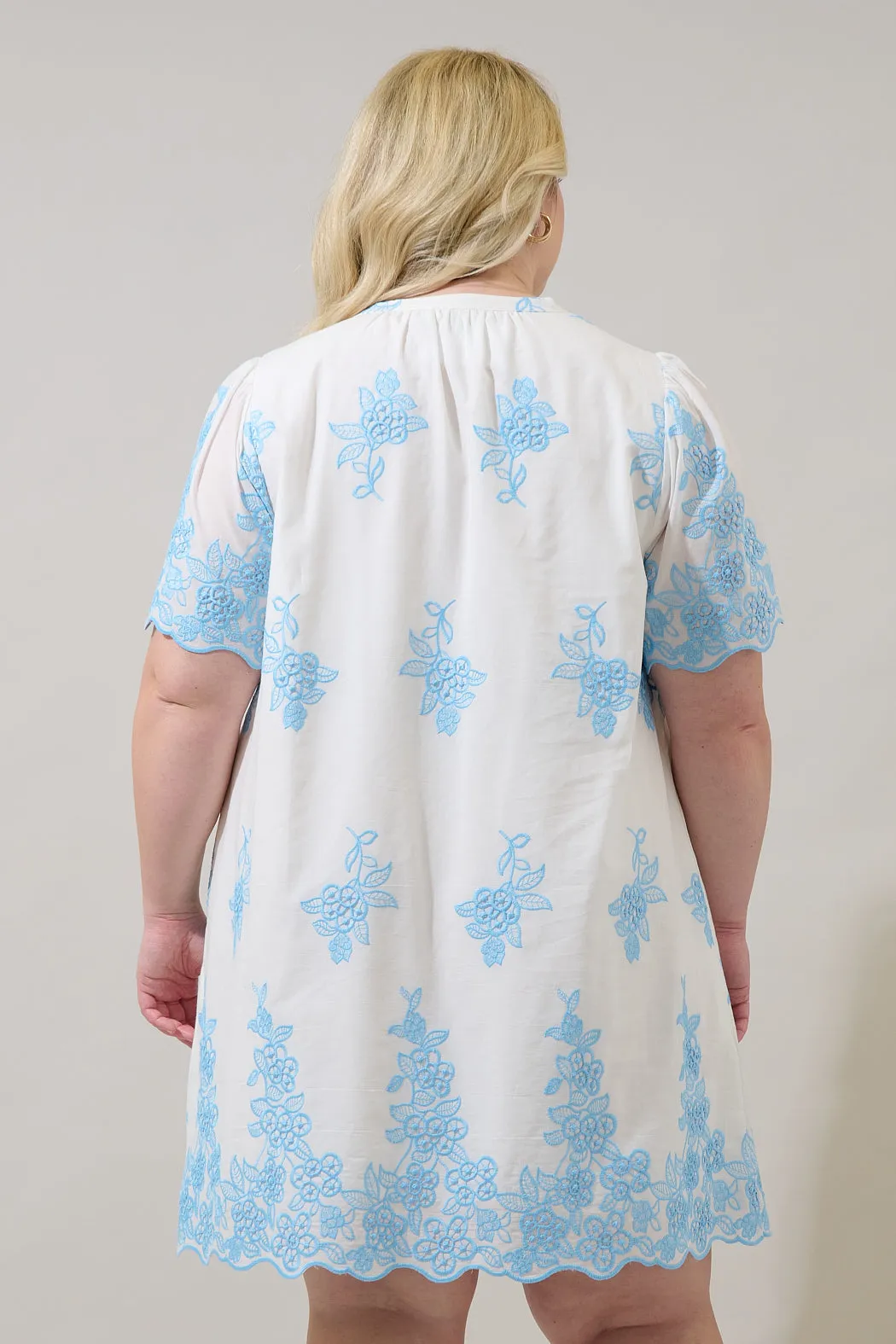 Tannia Embroidered Shift Mini Dress Curve sold by Sugarlips product image thumbnail 2