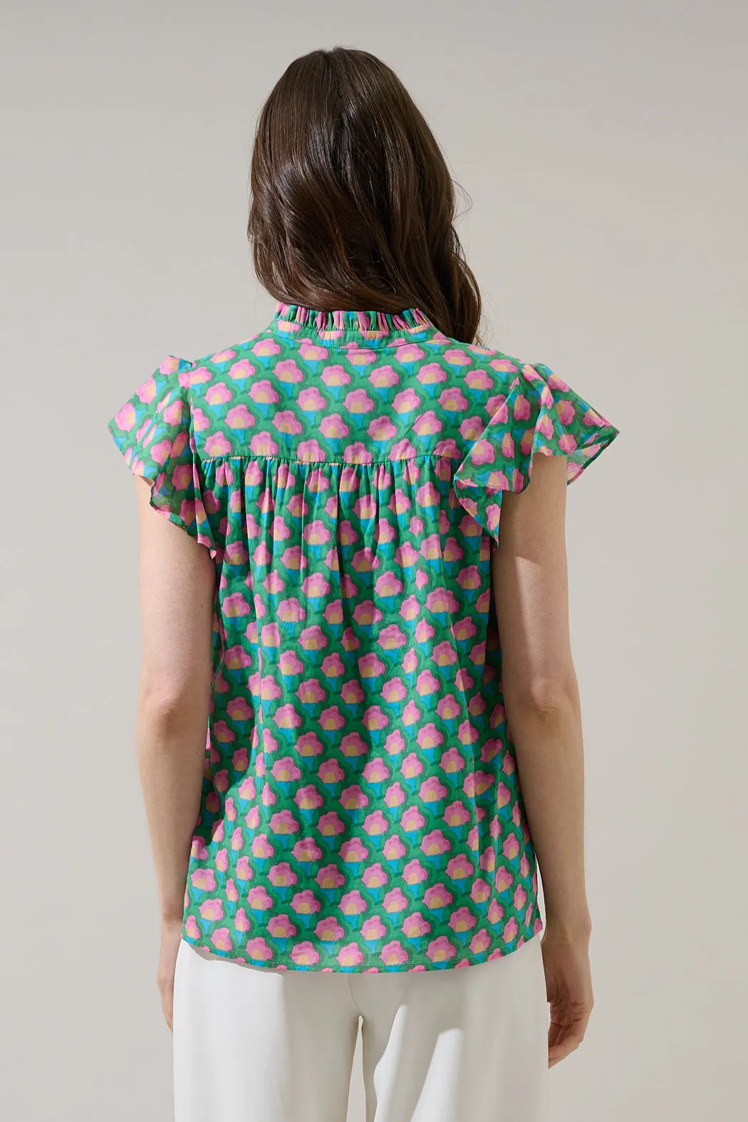 Cindi Ruffle Top Gercy Abstract sold by Sugarlips product image thumbnail 2