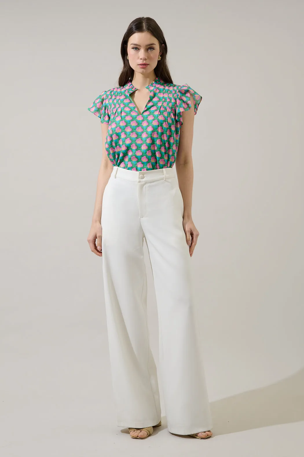 Cindi Ruffle Top Gercy Abstract sold by Sugarlips product image thumbnail 4