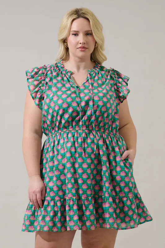 Sardy Mini Dress Gercy Abstract Curve sold by Sugarlips