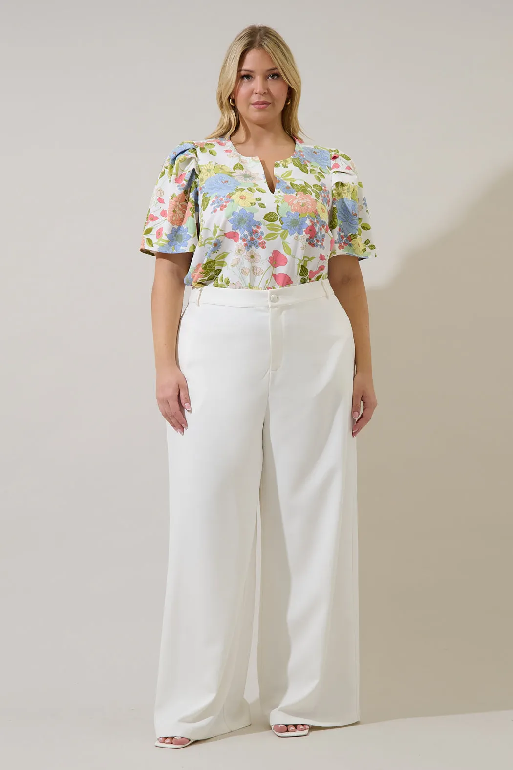 Kayla Puff Sleeve Top Esther Floral Curve sold by Sugarlips product image thumbnail 4