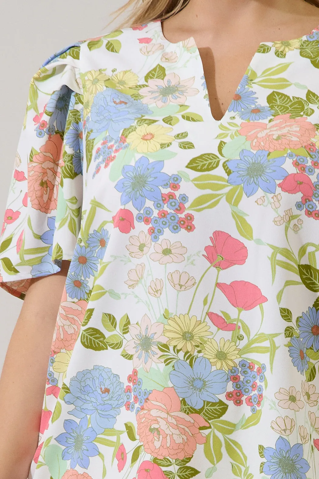Kayla Puff Sleeve Top Esther Floral Curve sold by Sugarlips product image thumbnail 5