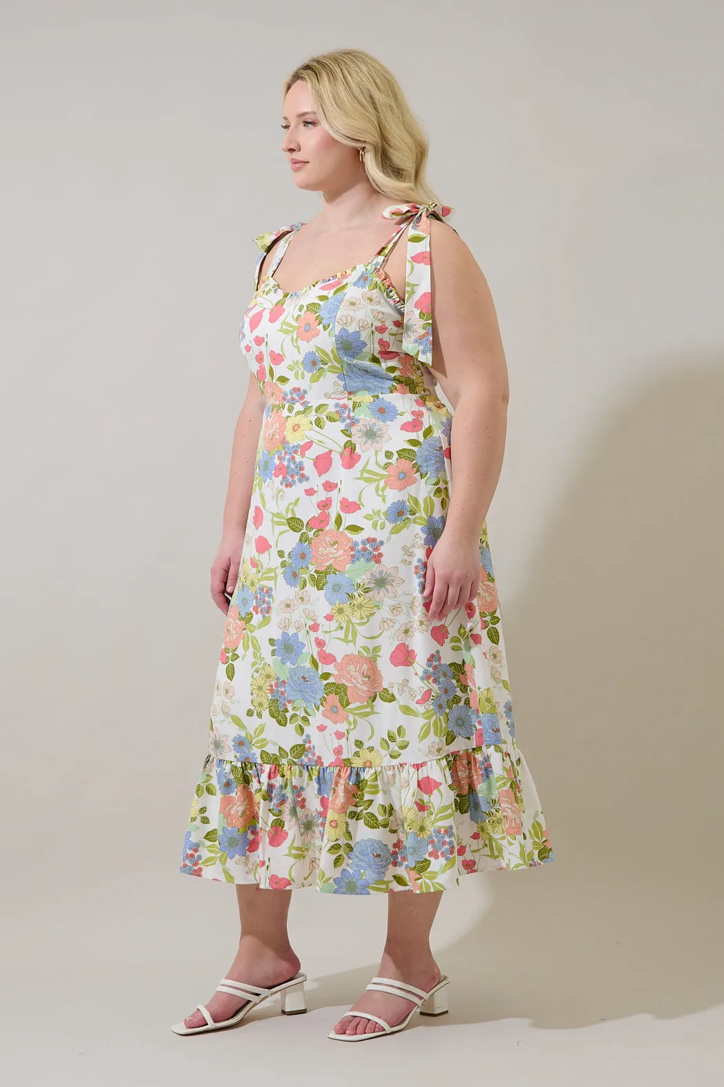 Baker Tie Strap Midi Dress Esther Floral Curve sold by Sugarlips product image thumbnail 3