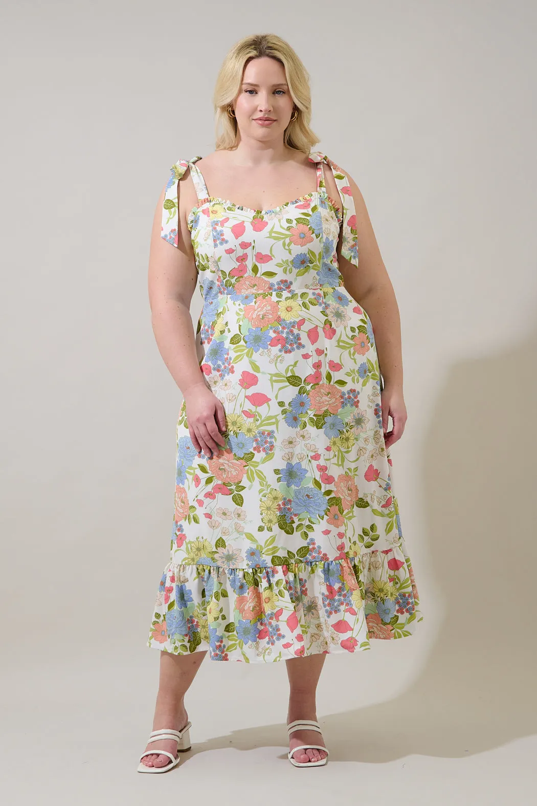 Baker Tie Strap Midi Dress Esther Floral Curve sold by Sugarlips