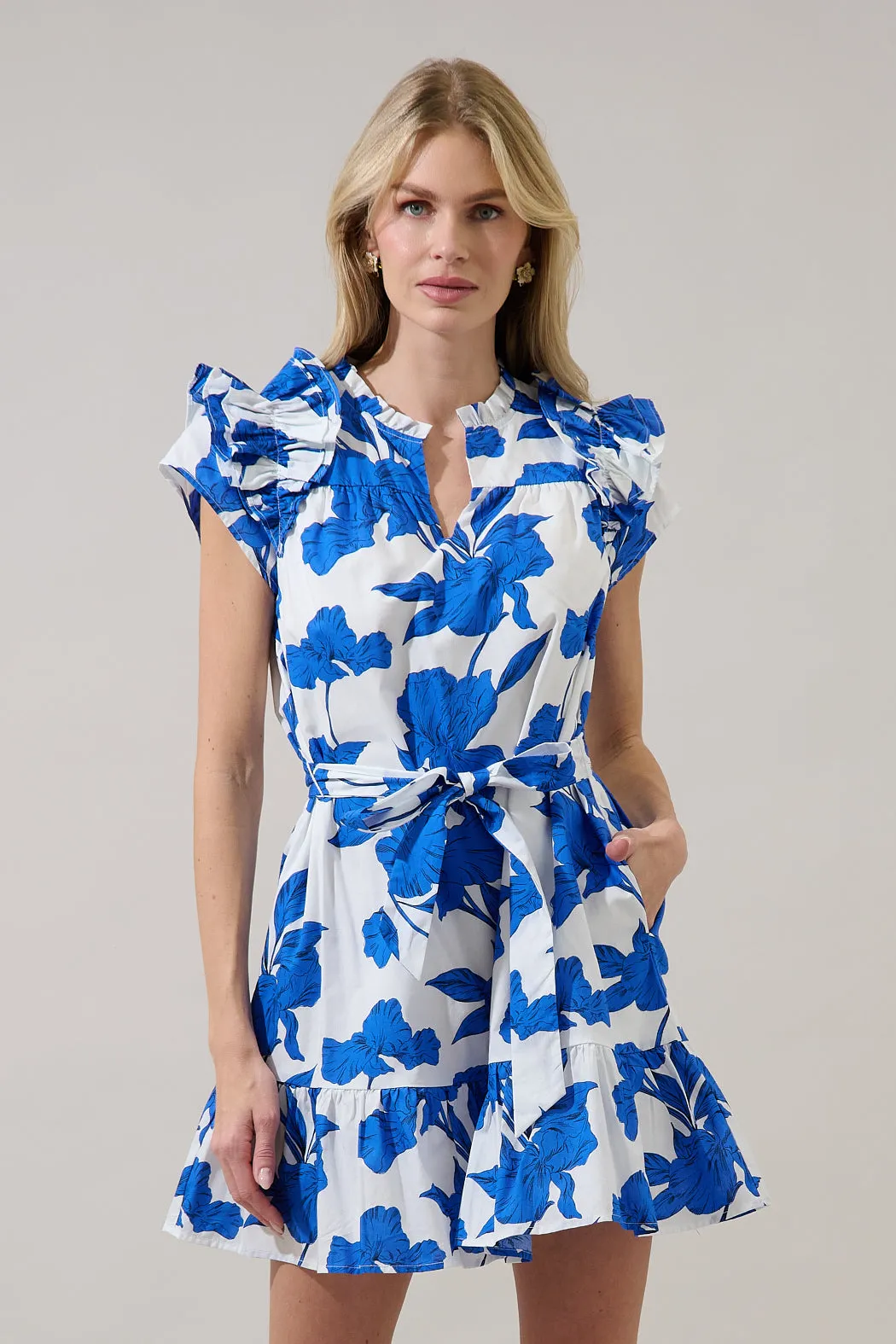 Ivona Ruffle Mini Dress Gemmi Floral sold by Sugarlips product image thumbnail 2