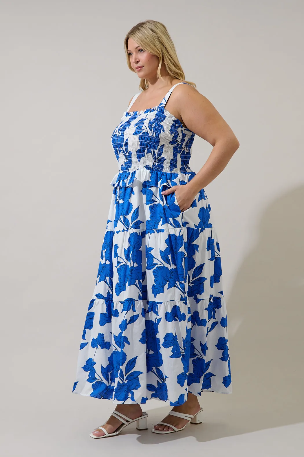 Lindsy Smocked Maxi Dress Gemmi Floral Curve sold by Sugarlips product image thumbnail 3