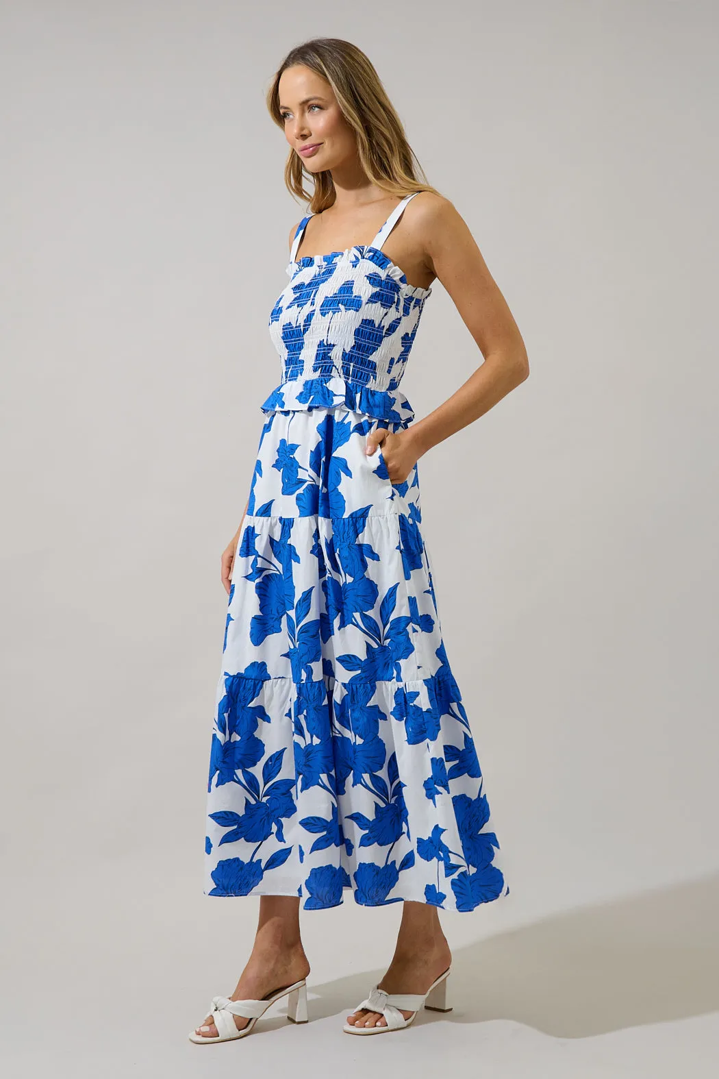 Lindsy Smocked Maxi Dress Gemmi Floral sold by Sugarlips product image thumbnail 4