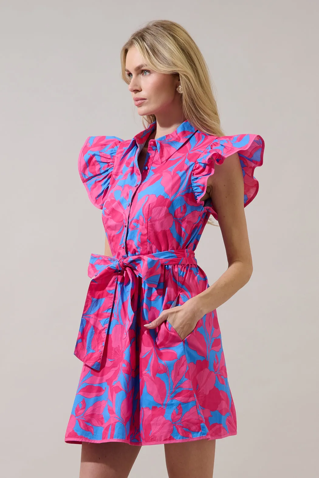 Maia Ruffle Collared Dress Meira Floral sold by Sugarlips product image thumbnail 4