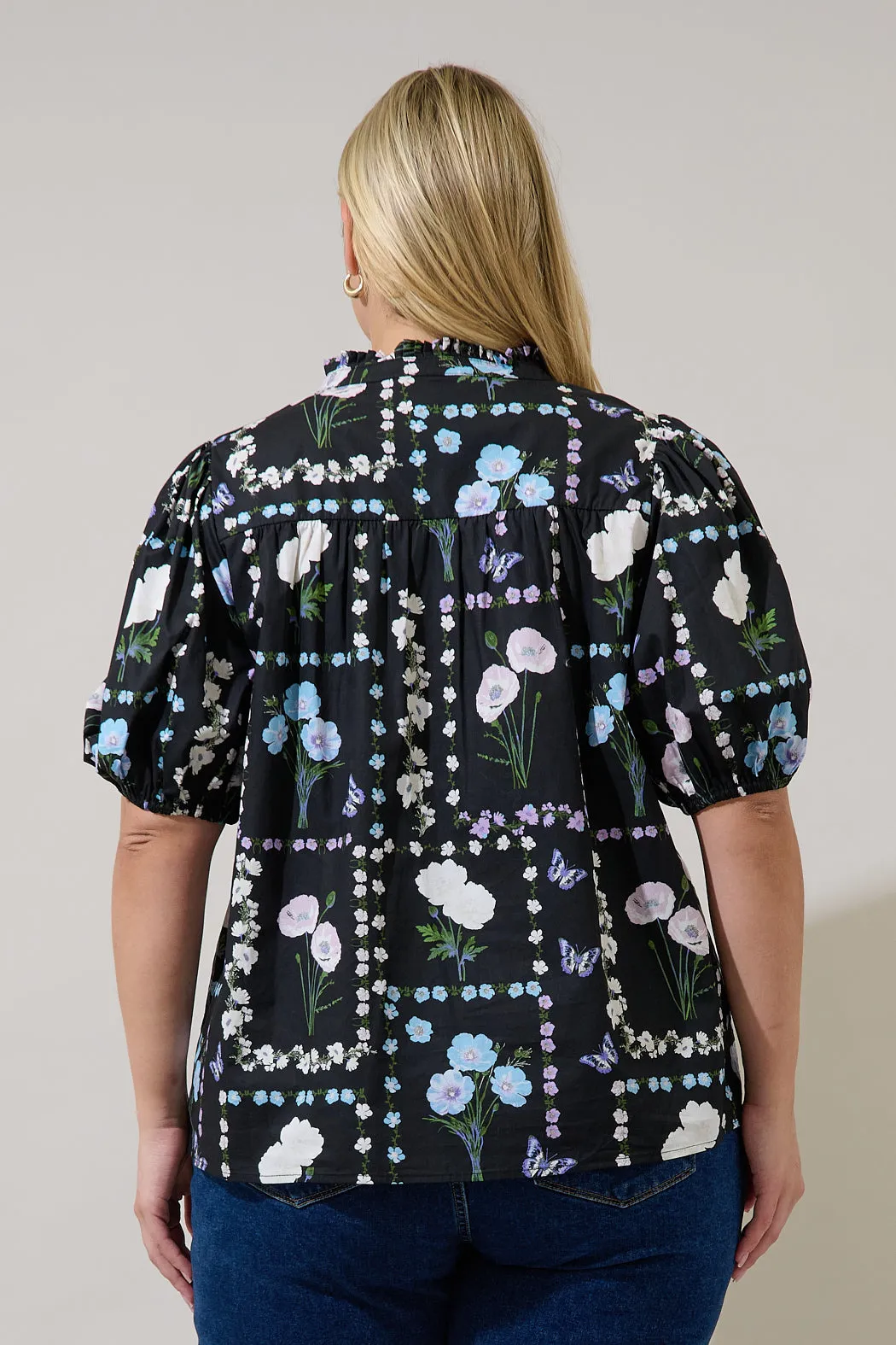 Daly Split Neck Top Trevis Floral Curve sold by Sugarlips product image thumbnail 2