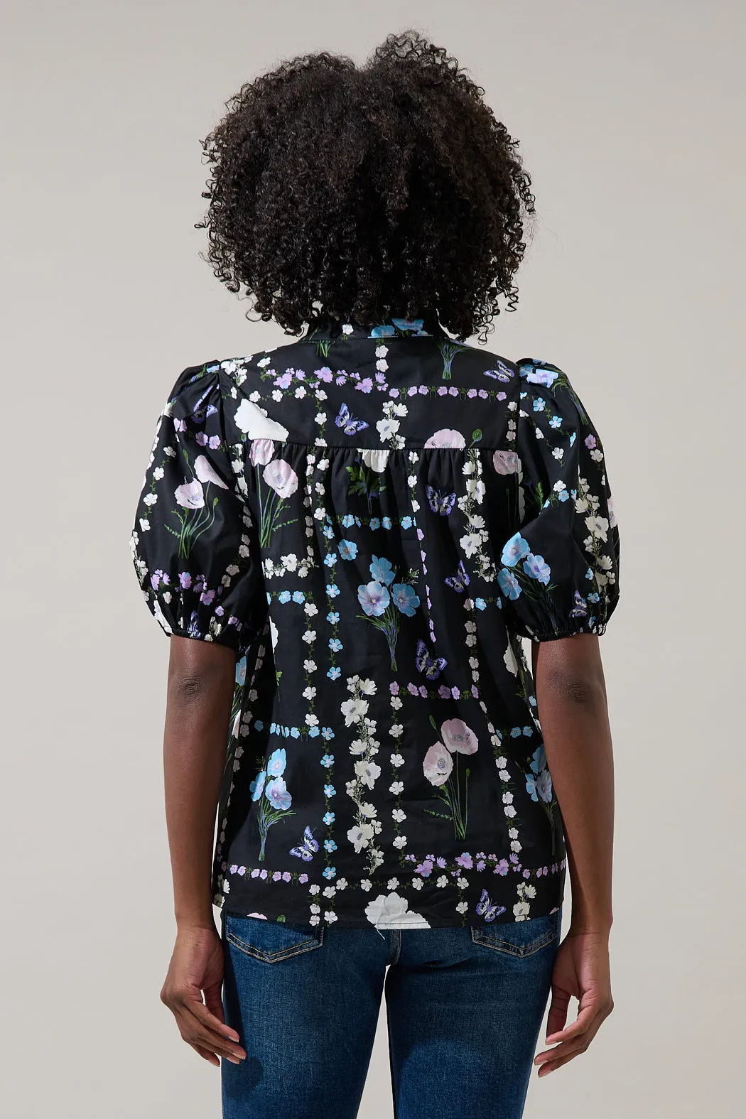 Daly Split Neck Top Trevis Floral sold by Sugarlips product image thumbnail 2