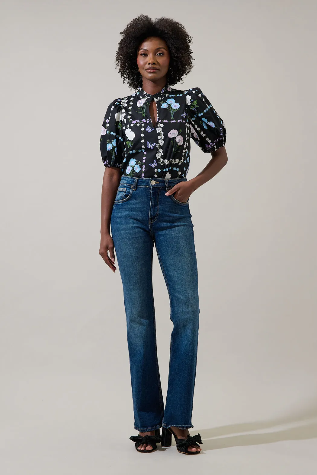 Daly Split Neck Top Trevis Floral sold by Sugarlips product image thumbnail 4