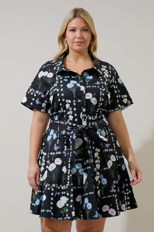 Chellie Shift Mini Dress Trevis Floral Curve sold by Sugarlips