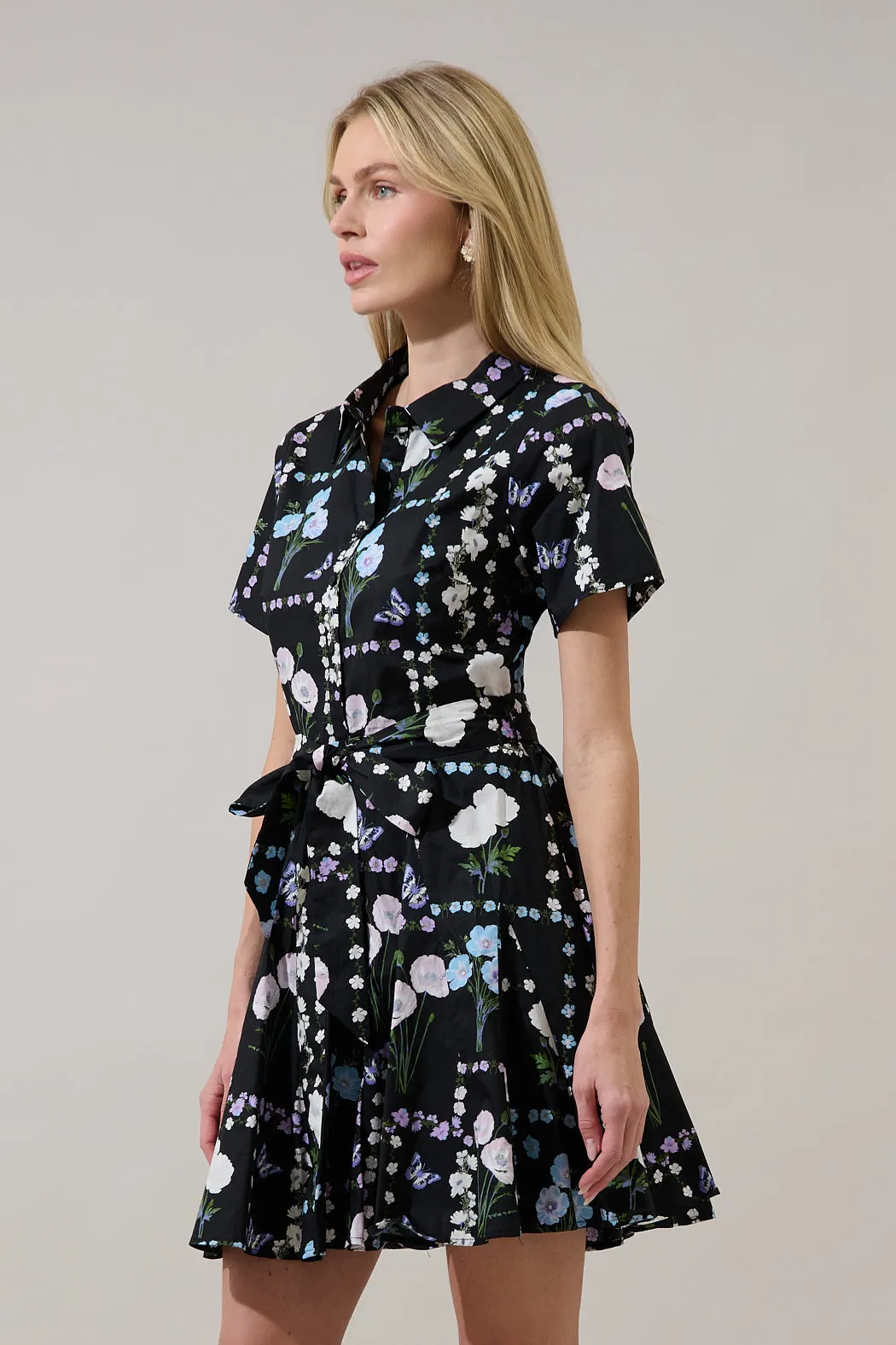Chellie Shift Mini Dress Trevis Floral sold by Sugarlips product image thumbnail 4