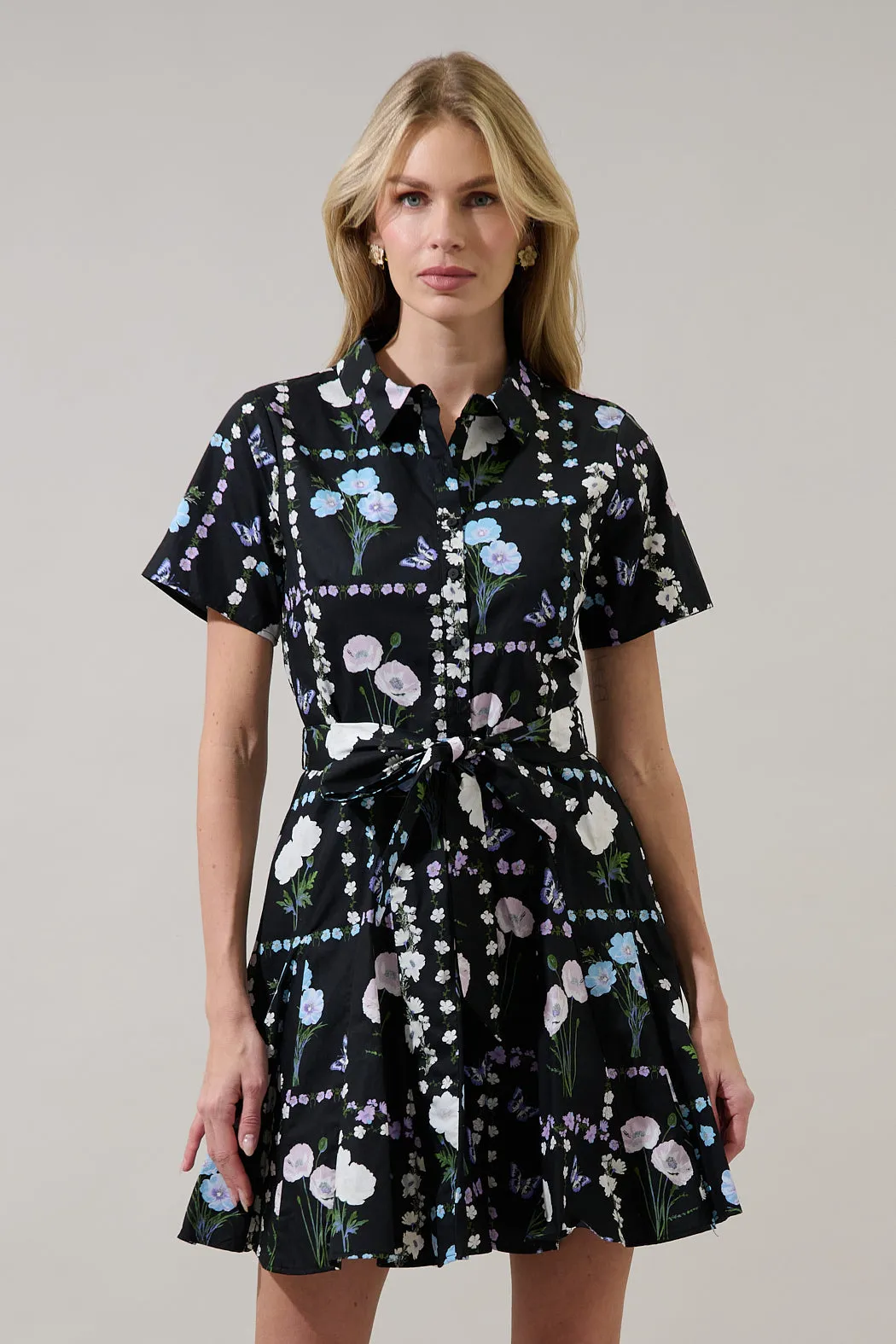 Chellie Shift Mini Dress Trevis Floral sold by Sugarlips product image thumbnail 2