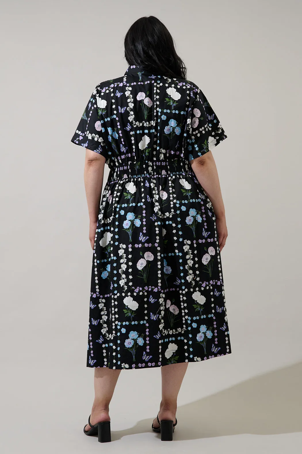 Wilderra Pleated Midi Dress Trevis Floral Curve sold by Sugarlips product image thumbnail 2