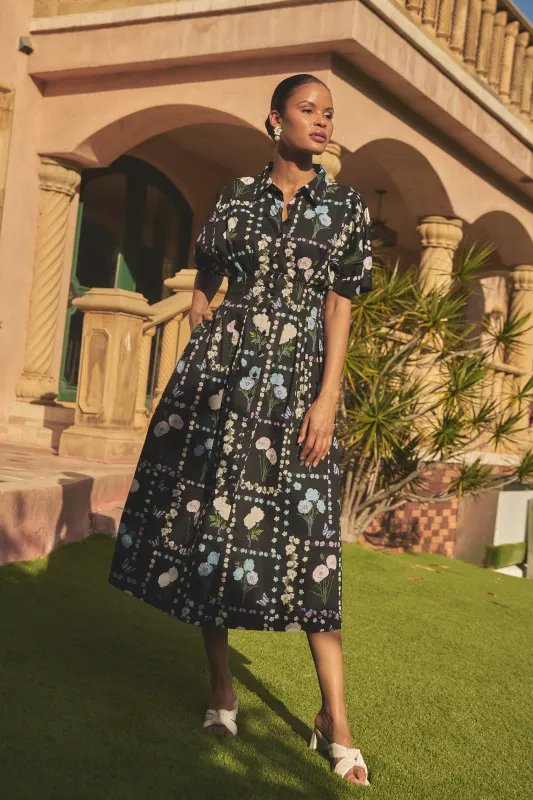 Wilderra Pleated Midi Dress Trevis Floral sold by Sugarlips