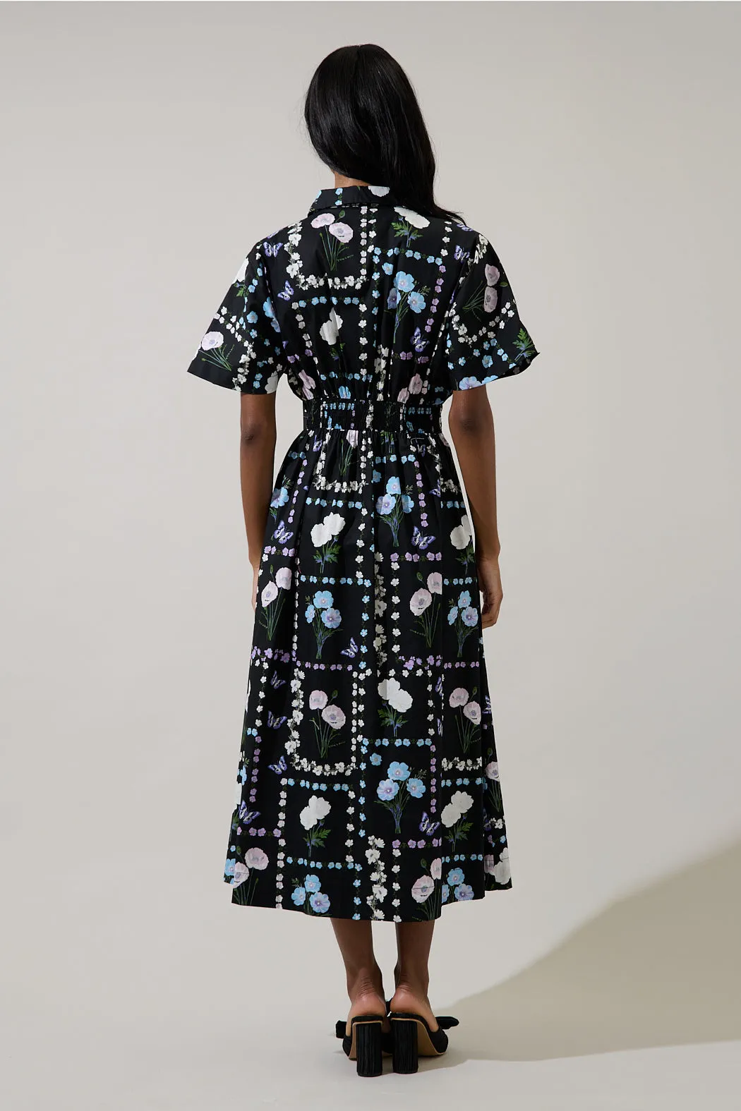 Wilderra Pleated Midi Dress Trevis Floral sold by Sugarlips product image thumbnail 3