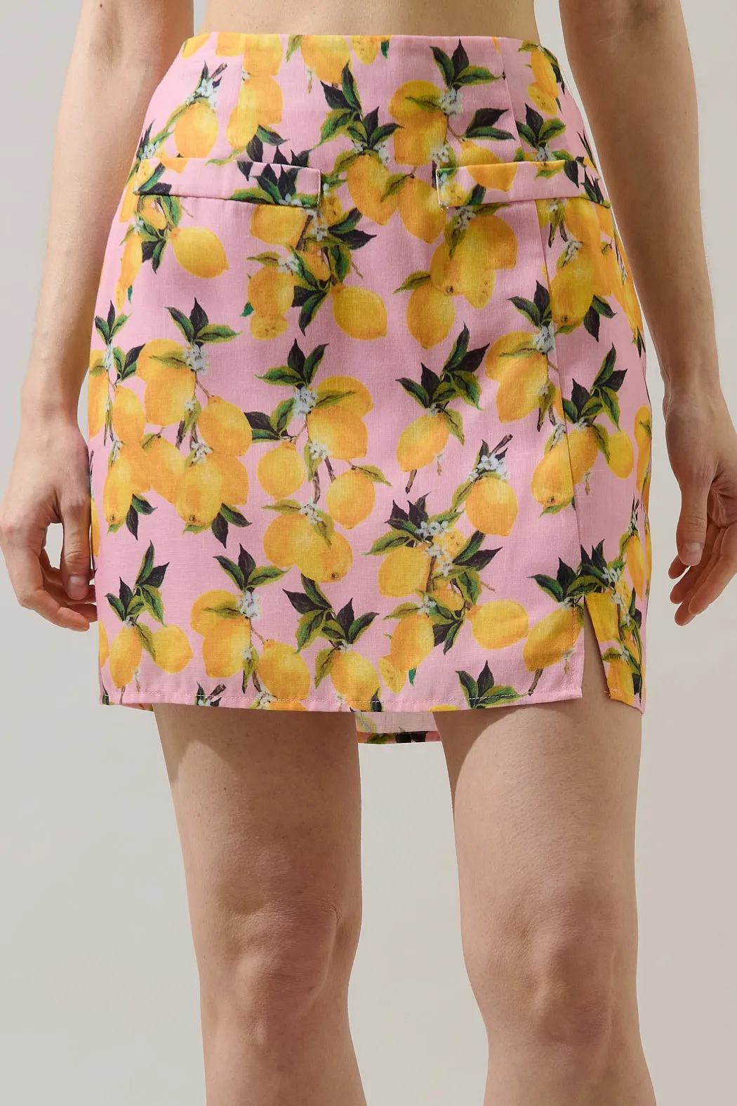 Desery Linen Mini Skirt Lemon sold by Sugarlips product image thumbnail 5