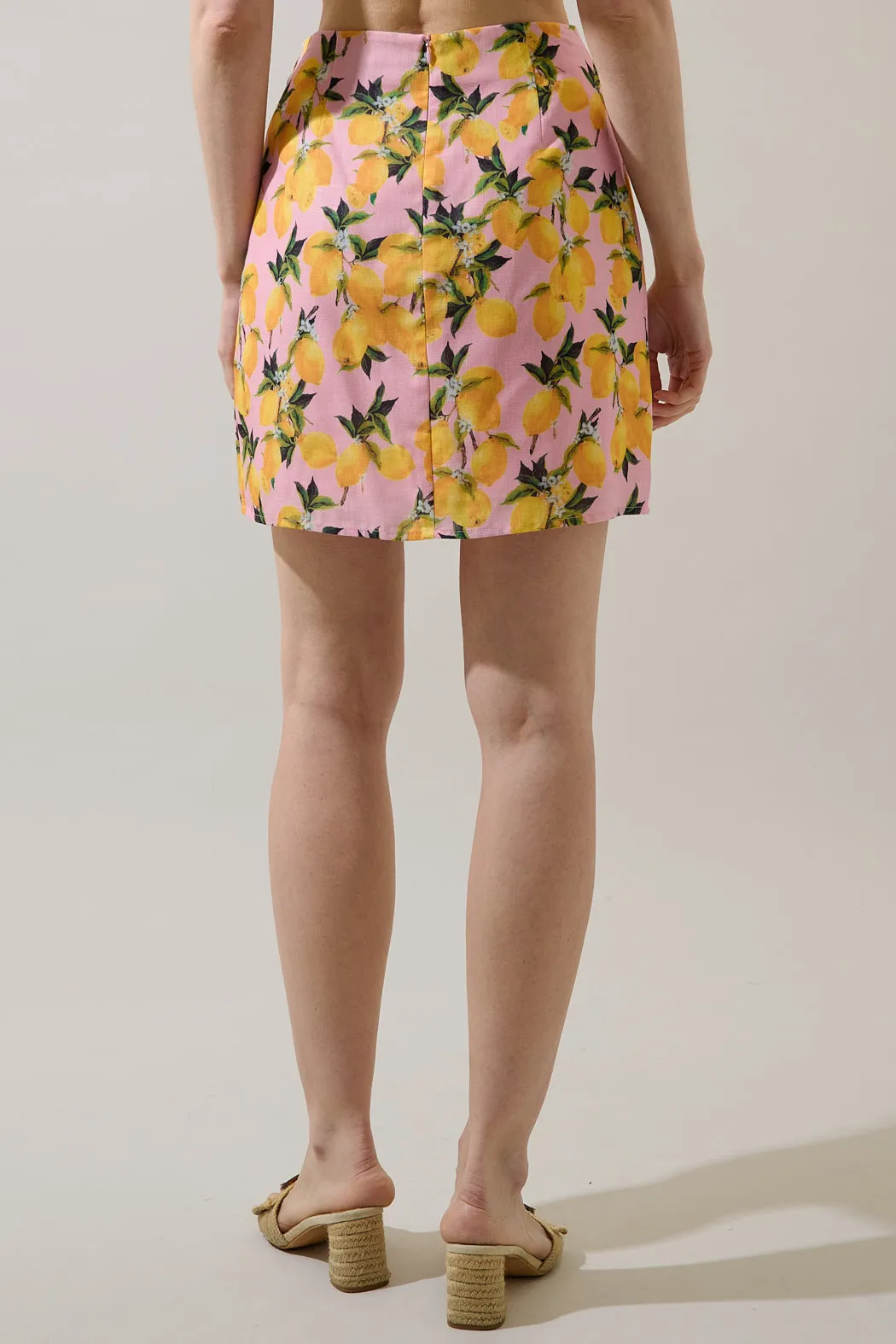 Desery Linen Mini Skirt Lemon sold by Sugarlips product image thumbnail 2