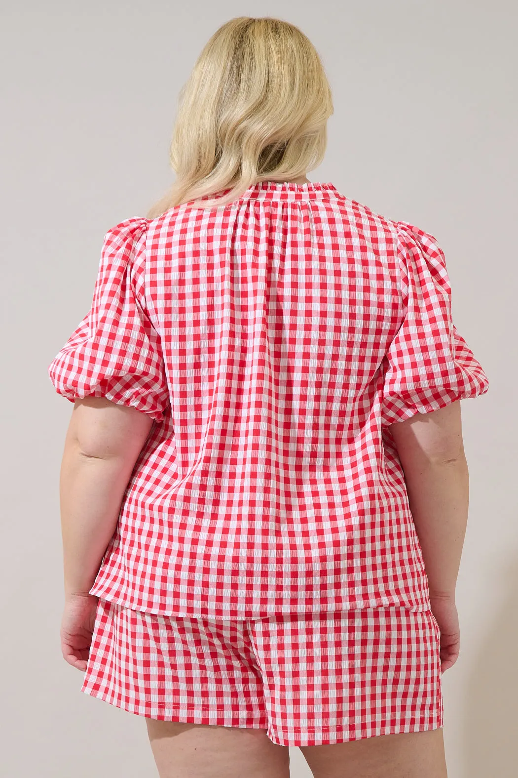 Gretna Ruffle Blouse Gingham Curve sold by Sugarlips product image thumbnail 3