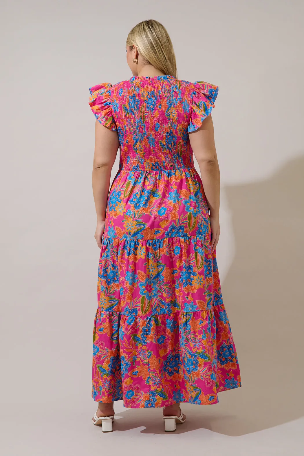 Sunfire Tiered Midi Dress Ranchero Floral Curve sold by Sugarlips product image thumbnail 2