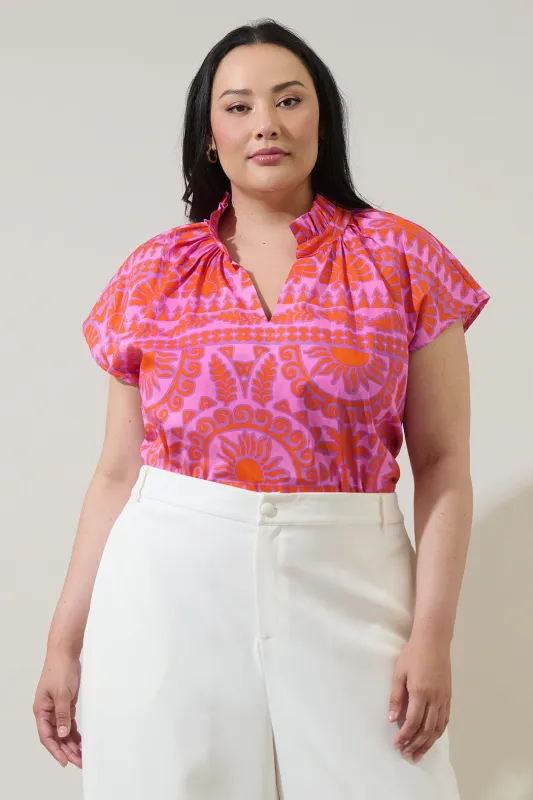 Tarie Tropical Juna Ruffle Top Curve sold by Sugarlips