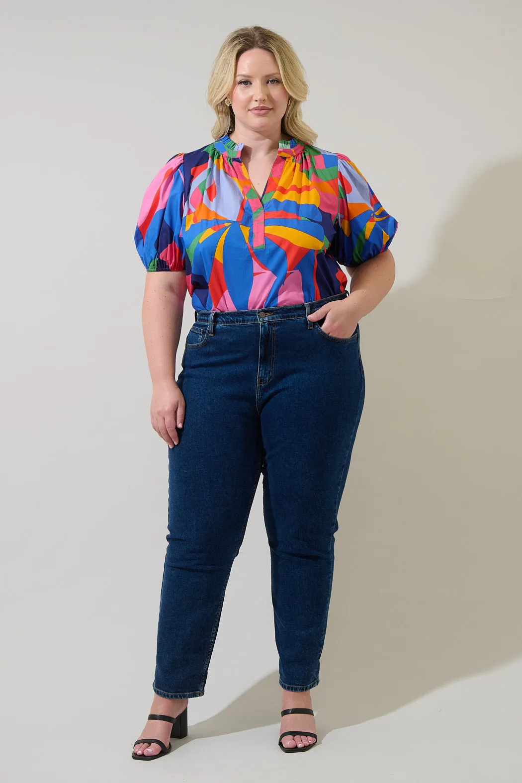 Chroma Abstract Josy Puff Sleeve Top Curve sold by Sugarlips product image thumbnail 5