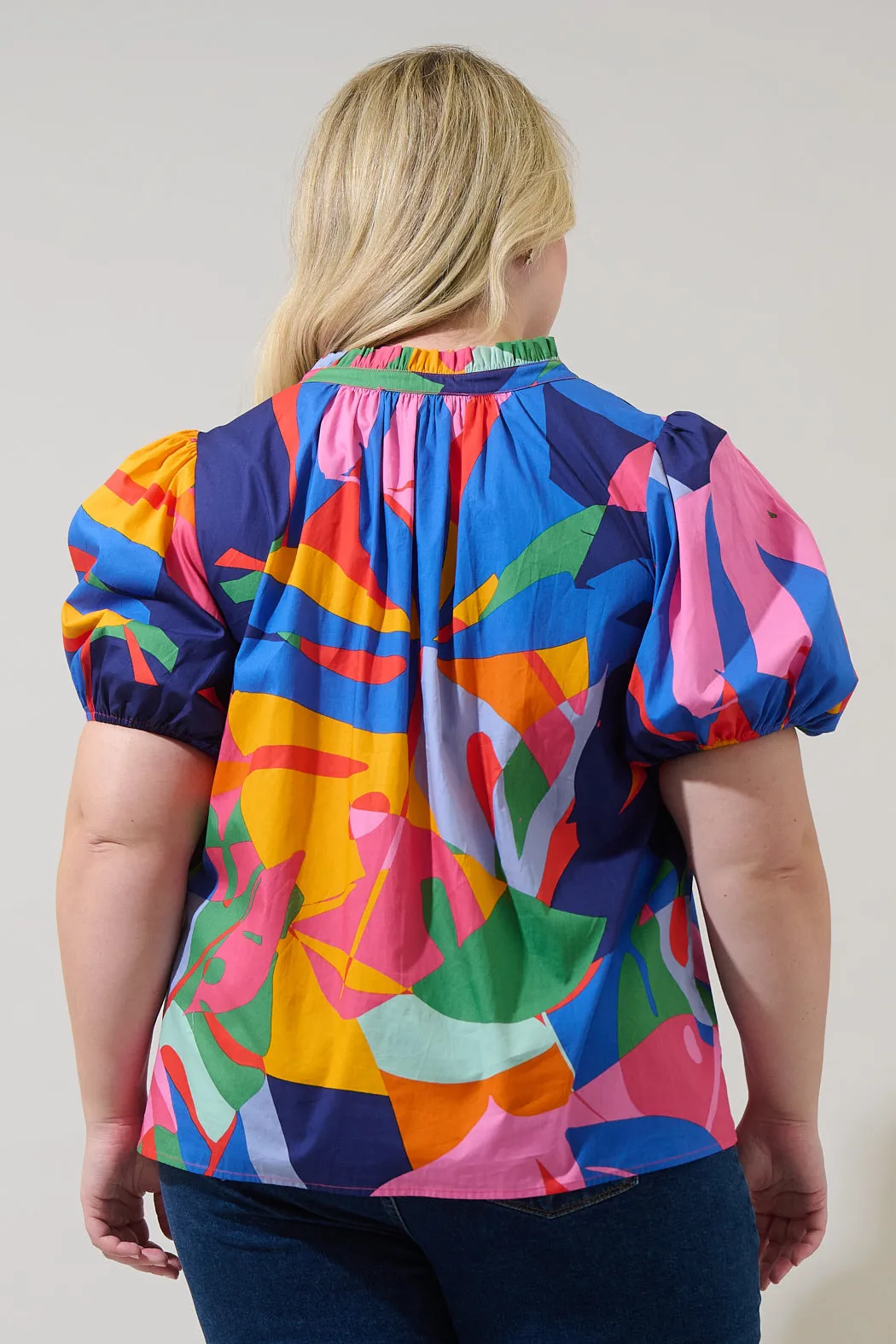 Chroma Abstract Josy Puff Sleeve Top Curve sold by Sugarlips product image thumbnail 3
