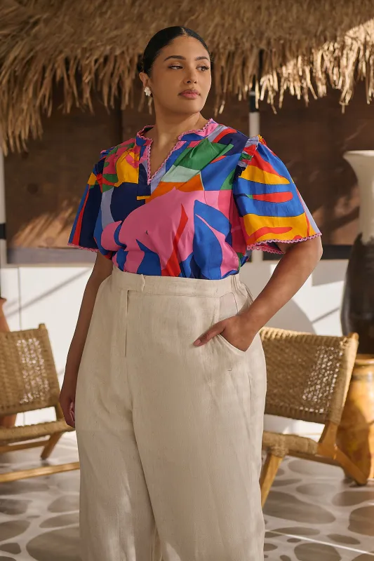 Chroma Abstract Winslet Ruffle Top Curve sold by Sugarlips