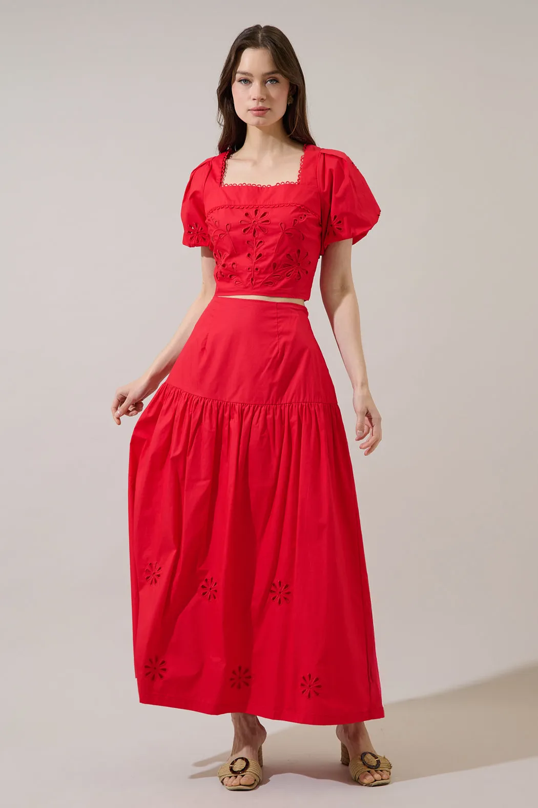 Aviana Embroidered Eyelet Crop Top sold by Sugarlips product image thumbnail 5