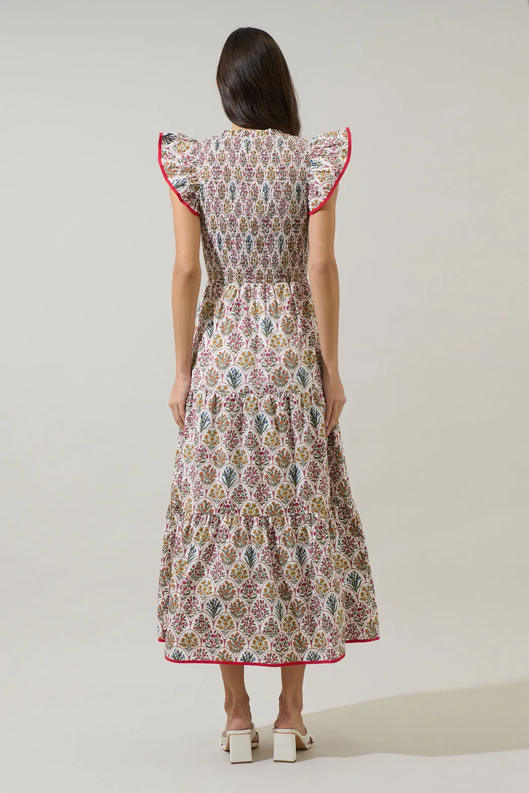 Sunfire Tiered Midi Dress Kathy Floral sold by Sugarlips product image thumbnail 3