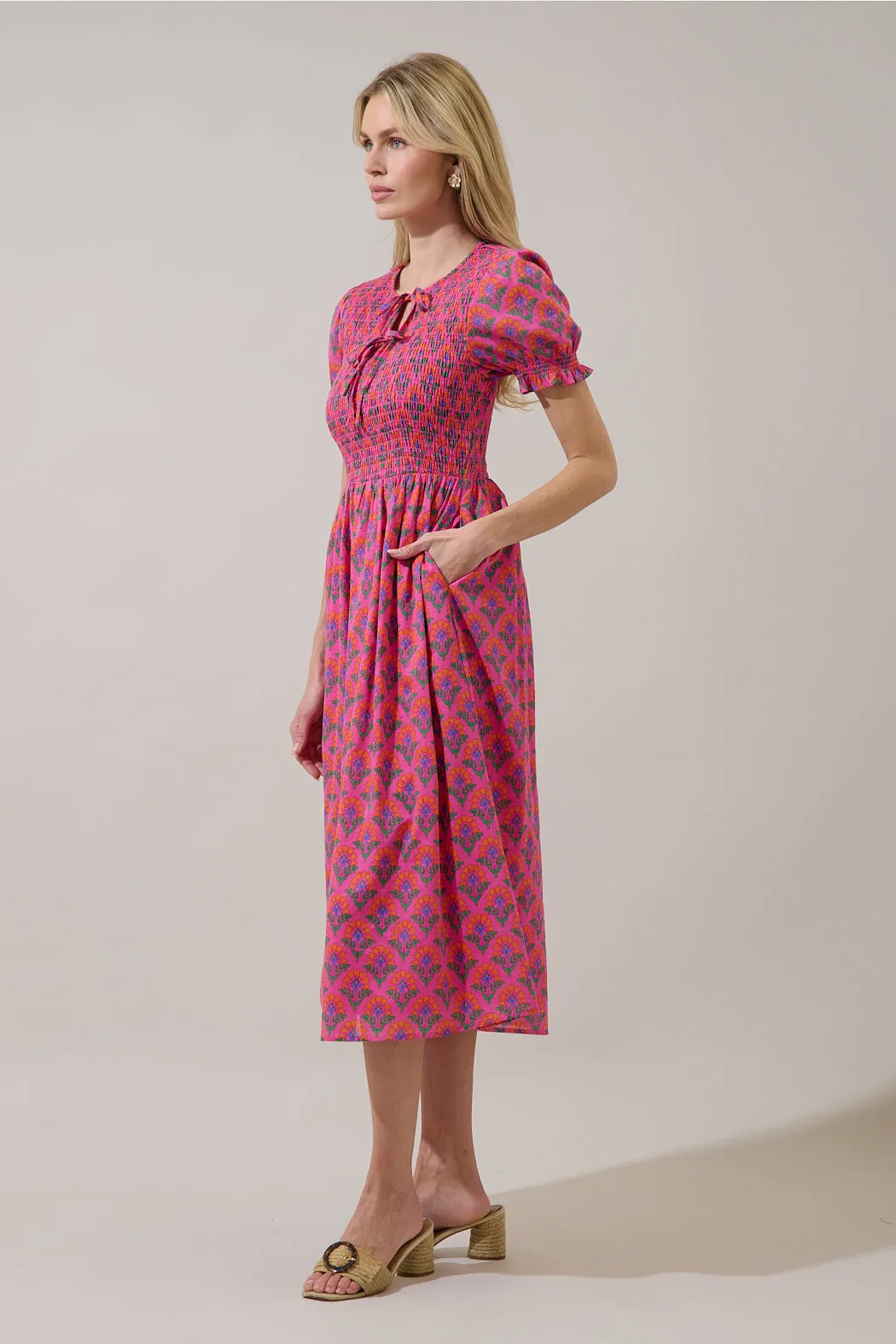 Tamry Smocked Midi Dress Kendrie Floral sold by Sugarlips product image thumbnail 3