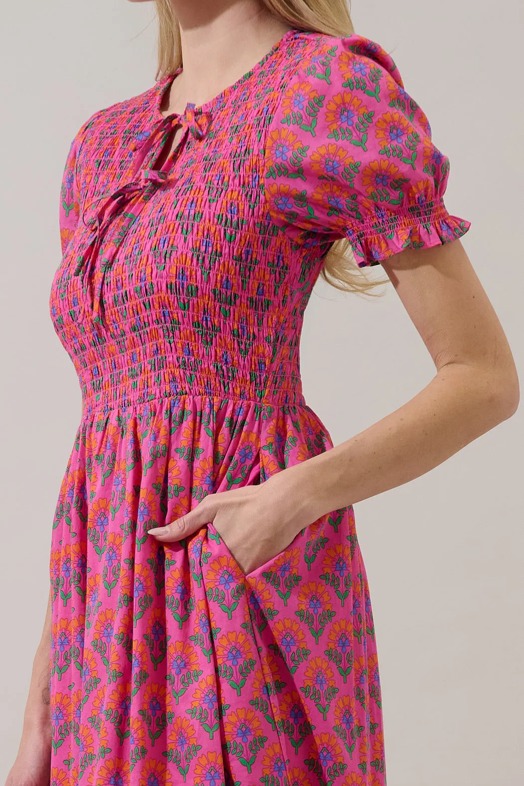 Tamry Smocked Midi Dress Kendrie Floral sold by Sugarlips product image thumbnail 4