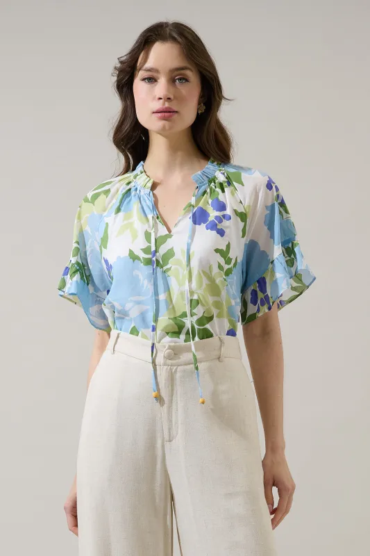 Erie Split Neck Top Khloey Floral made by Sugarlips