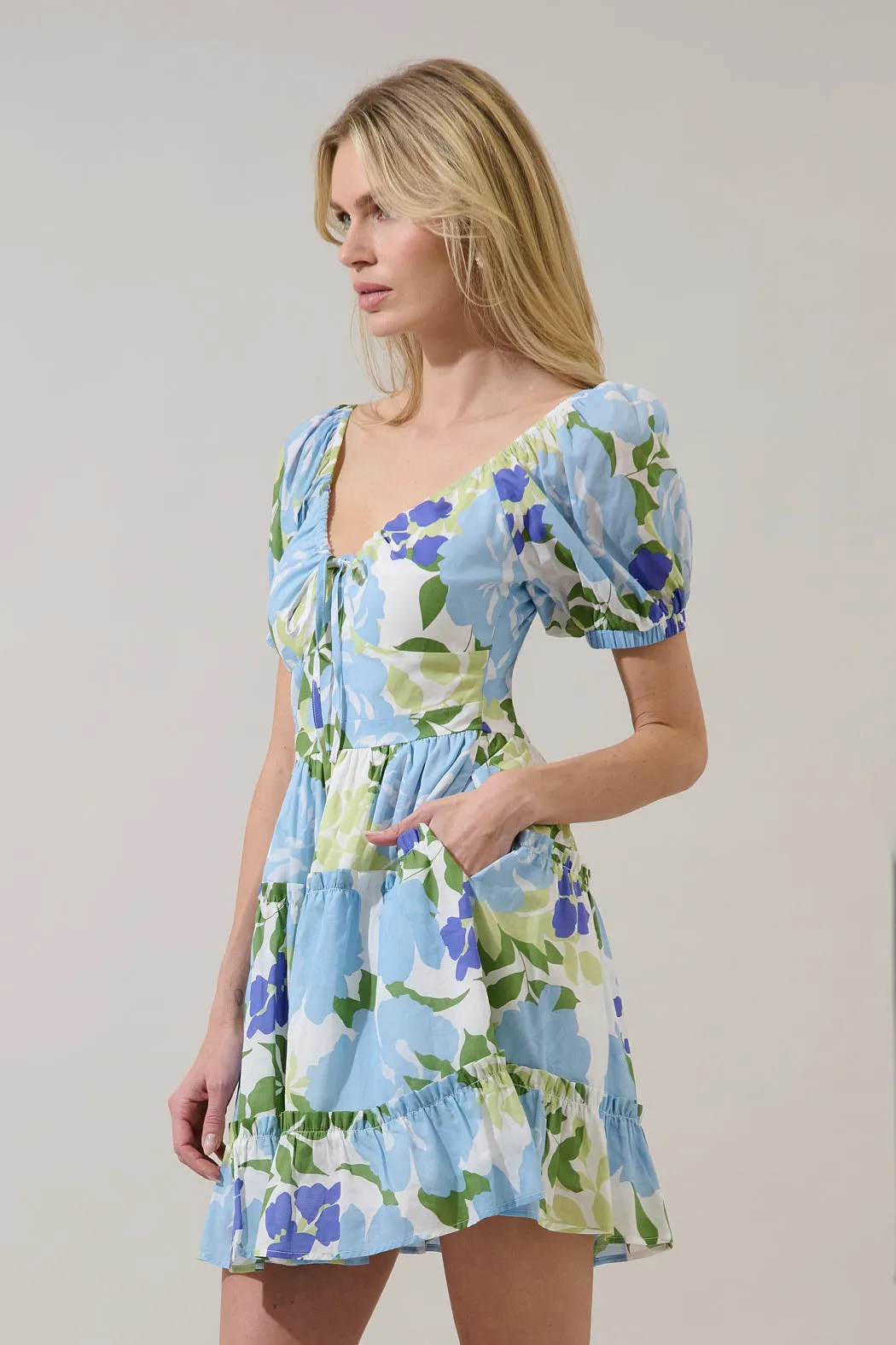 Muna Tiered Mini Dress Khloey Floral sold by Sugarlips product image thumbnail 3