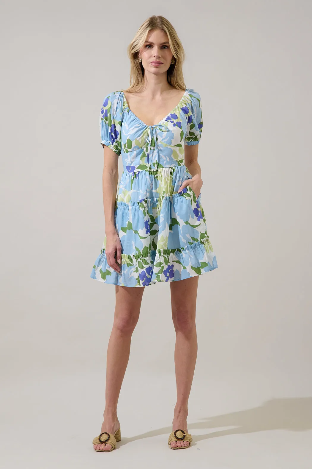 Muna Tiered Mini Dress Khloey Floral sold by Sugarlips product image thumbnail 4