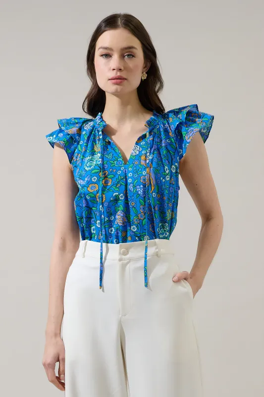 Siya Ruffle Top Heidy Floral sold by Sugarlips