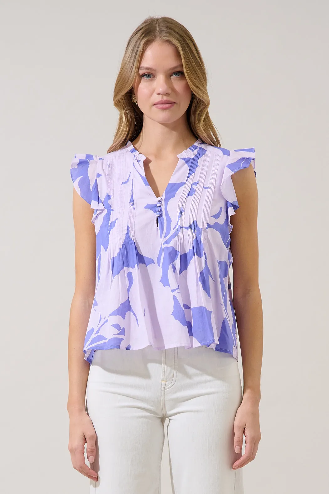 Tracy Pleated Top Nataly Floral sold by Sugarlips