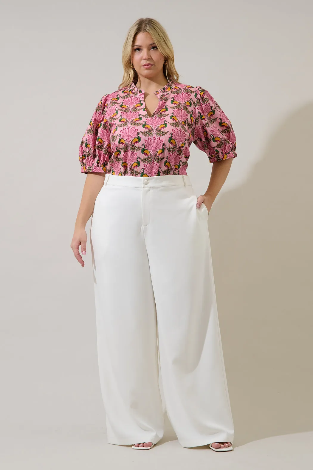 Terri Puff Sleeve Top Peacock Bay Curve sold by Sugarlips product image thumbnail 4