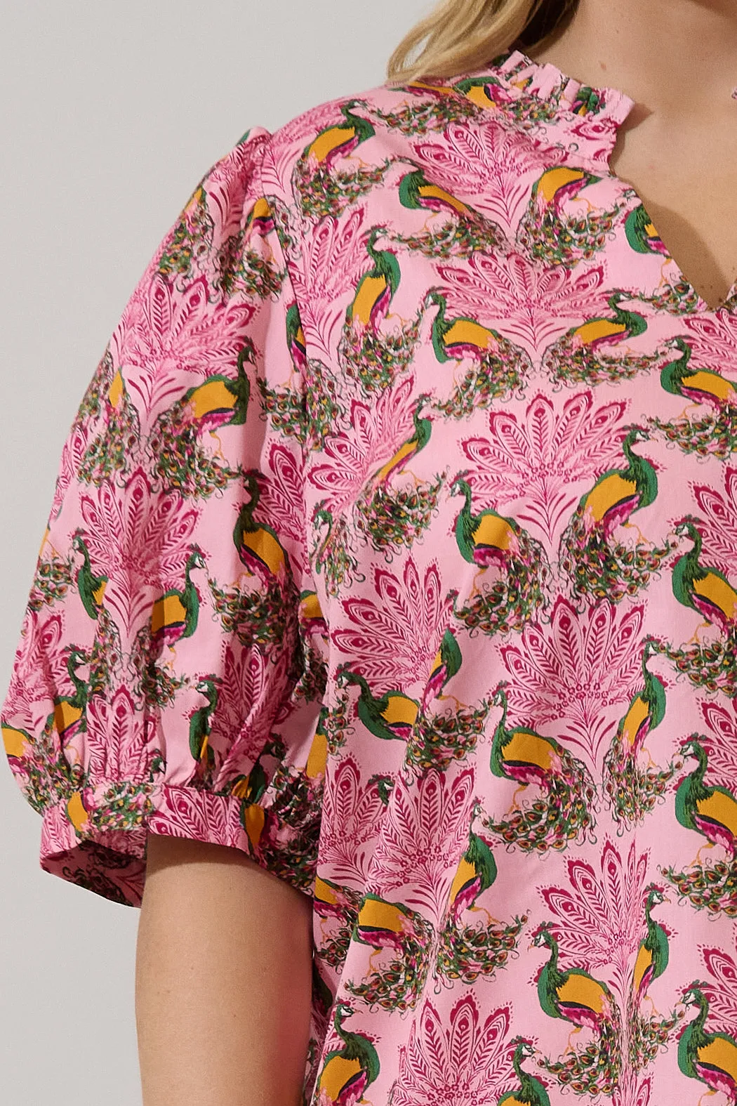 Terri Puff Sleeve Top Peacock Bay Curve sold by Sugarlips product image thumbnail 5