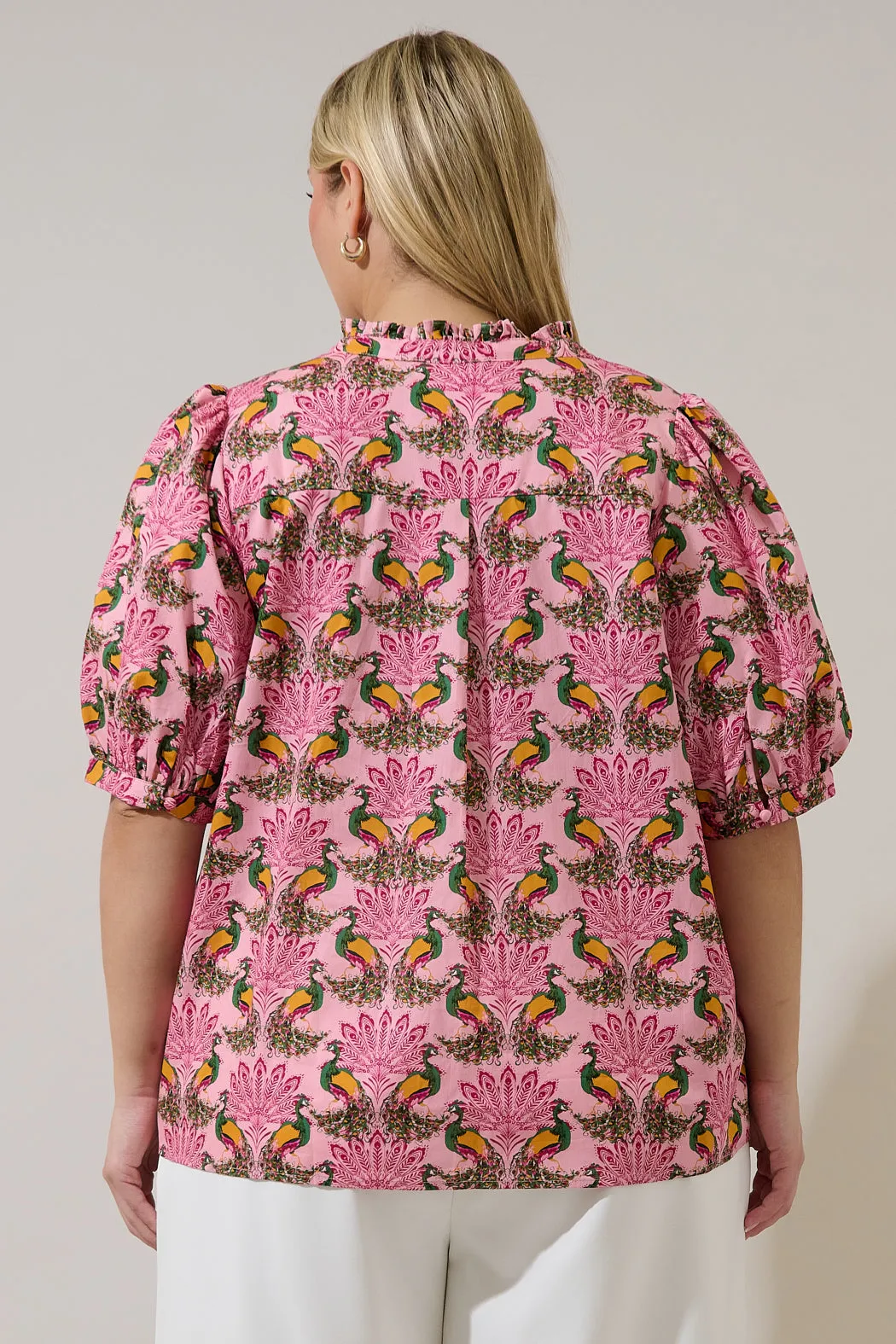 Terri Puff Sleeve Top Peacock Bay Curve sold by Sugarlips product image thumbnail 2