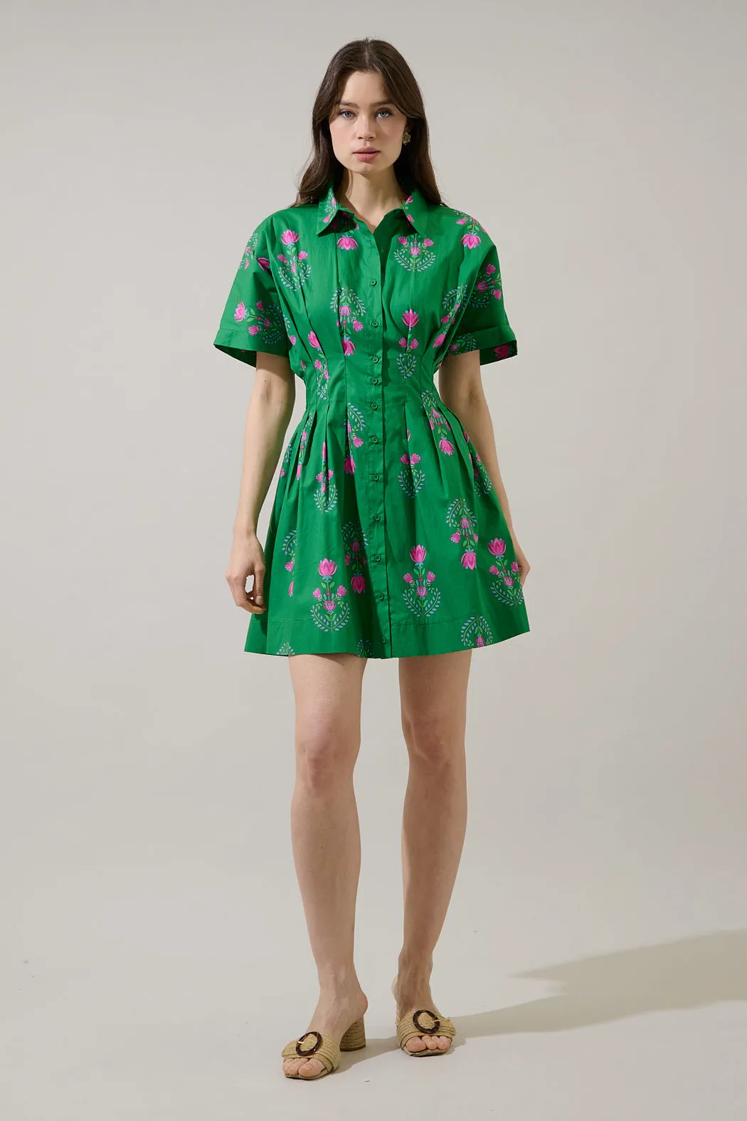 Alix Button Down Mini Dress Saura Floral sold by Sugarlips product image thumbnail 4