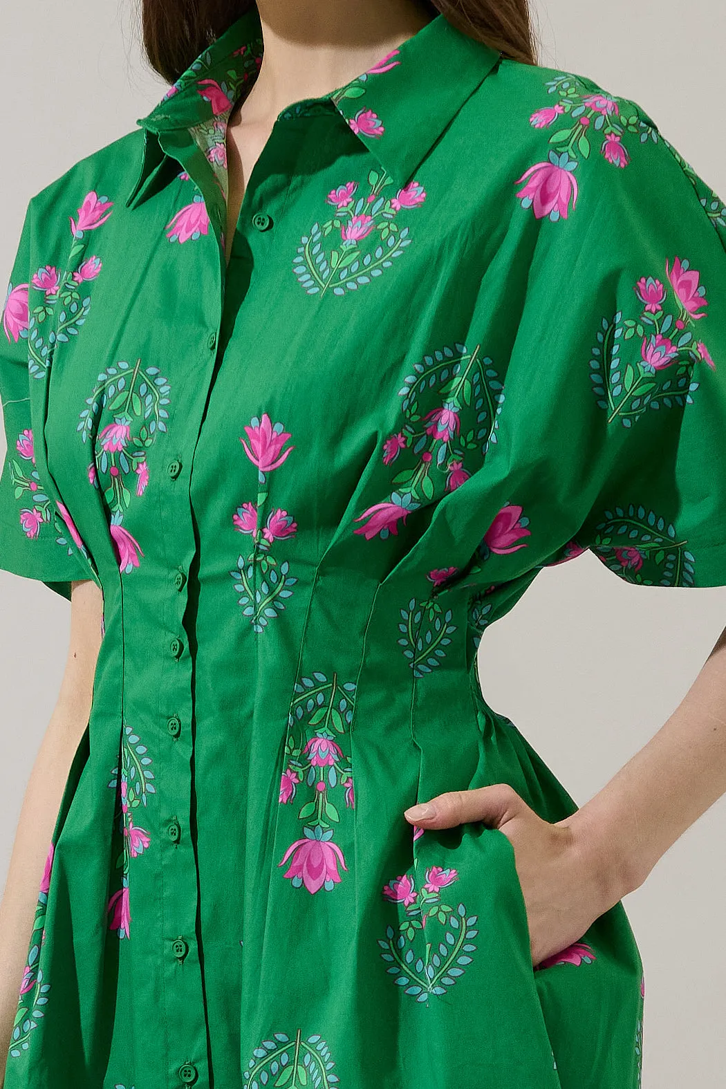 Alix Button Down Mini Dress Saura Floral sold by Sugarlips product image thumbnail 5