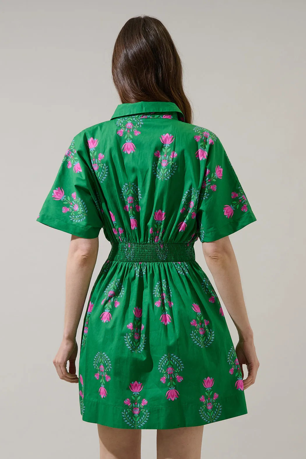 Alix Button Down Mini Dress Saura Floral sold by Sugarlips product image thumbnail 2
