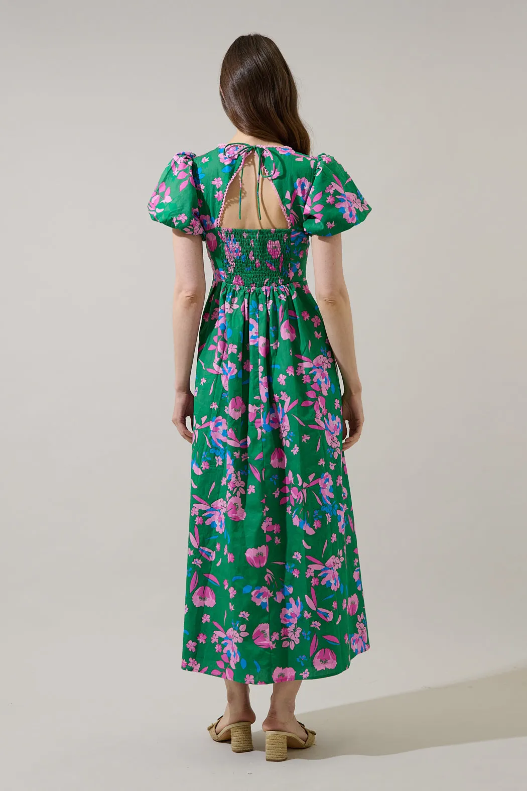 Jaylene Pleated Maxi Dress Denavi Floral sold by Sugarlips product image thumbnail 2
