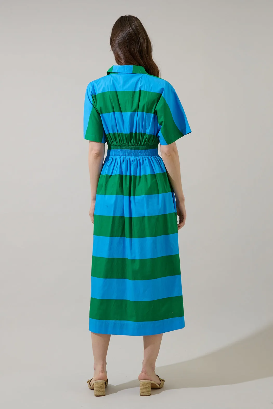 Wilderra Pleated Midi Dress Valdy Stripe sold by Sugarlips product image thumbnail 2