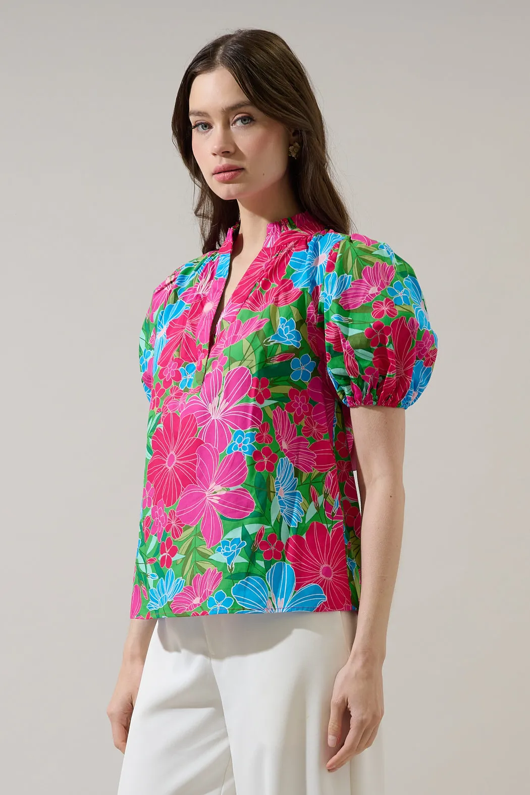 Josy Puff Sleeve Top Mervy Floral sold by Sugarlips product image thumbnail 3