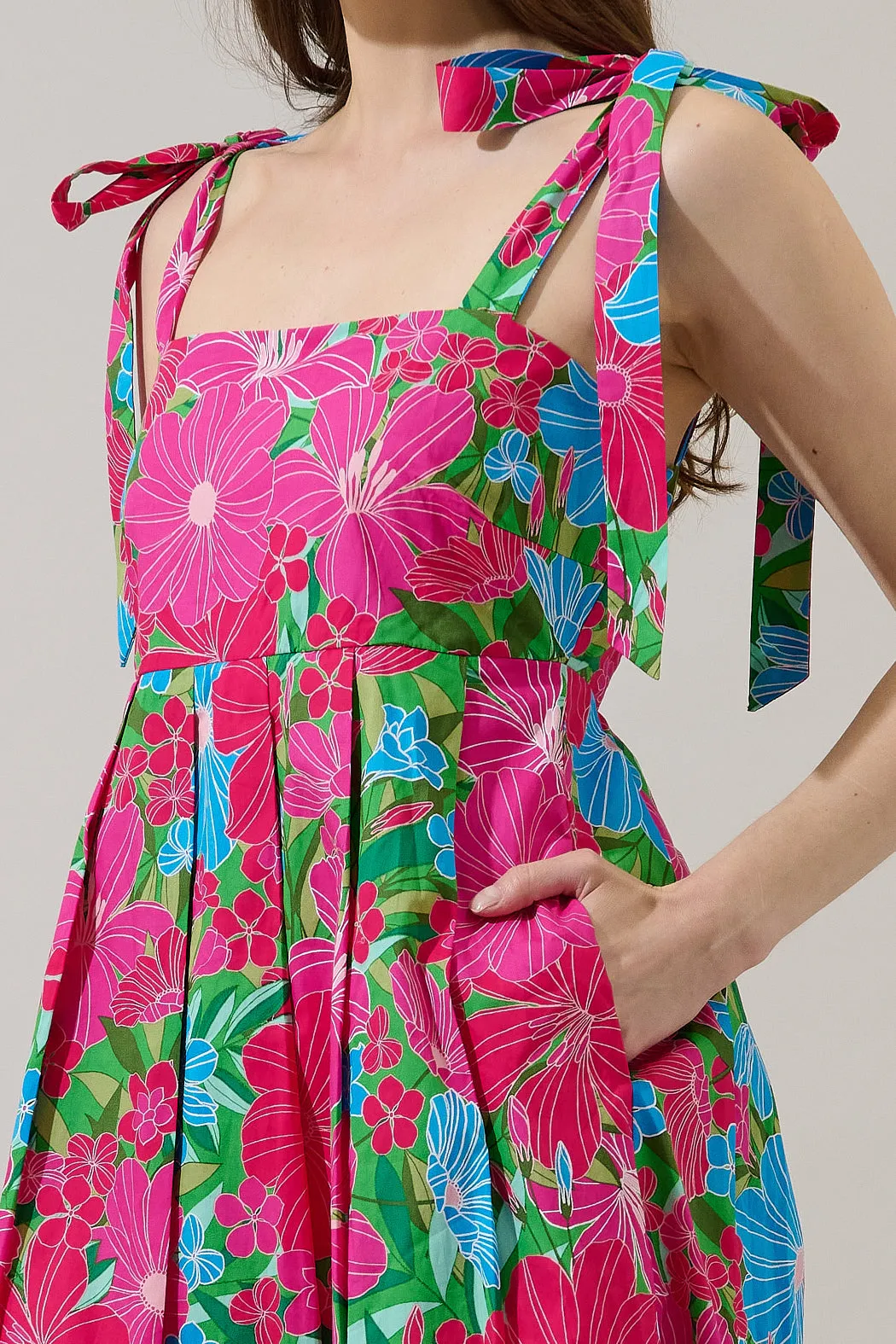 Gracia Pleated Mini Dress Mervy Floral sold by Sugarlips product image thumbnail 5